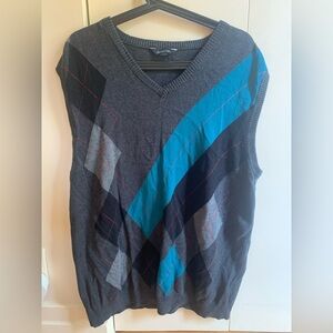 Gray Argyle Sweater Vest
